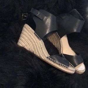 Black And Espadrille Wedges